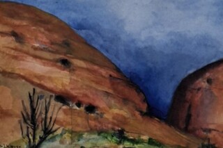 Aquarel, Maya Wildevuur (1944-2023), Australië – de Olga, 1995